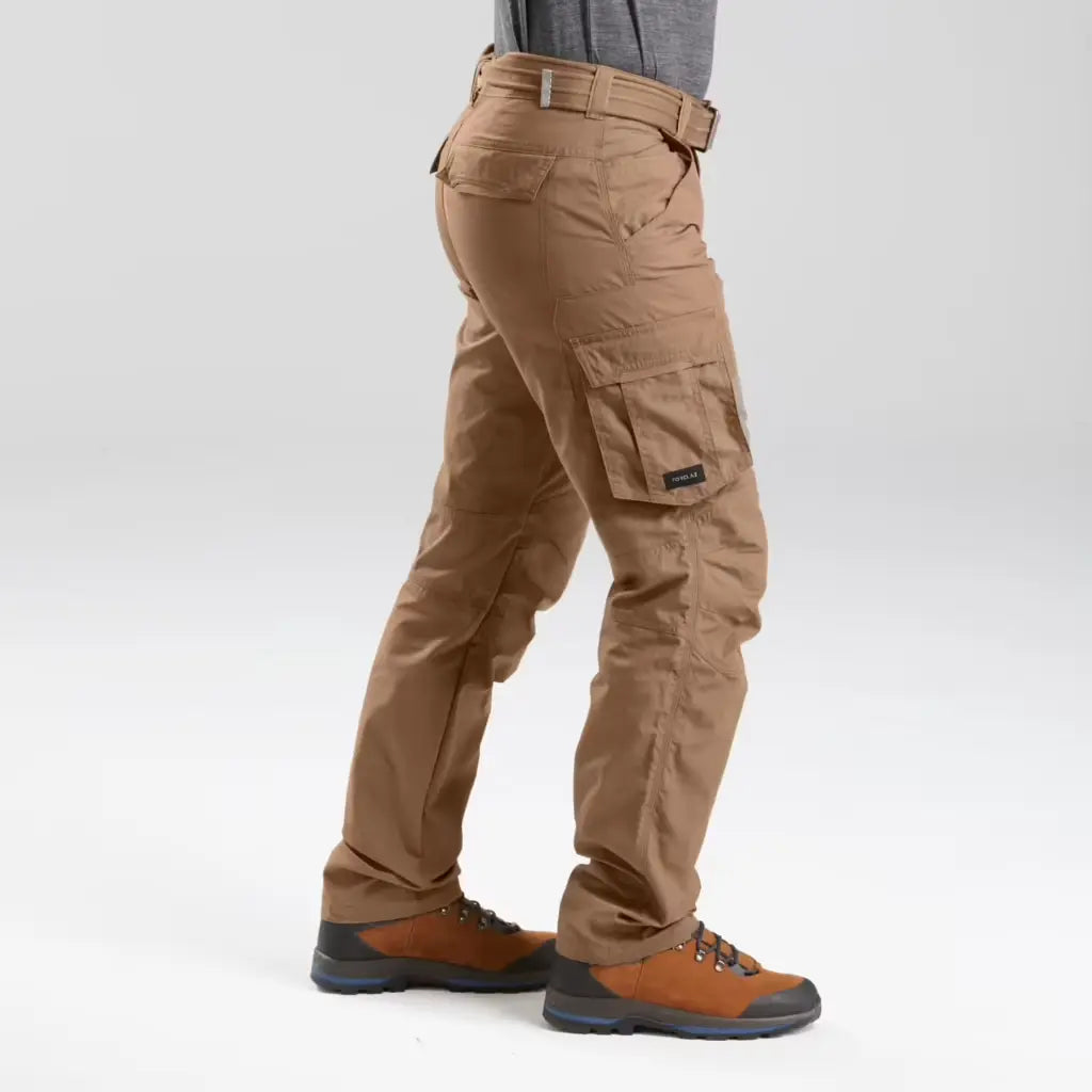Men Straight Fit Durable Cargo Pant Brown - Travel 100
