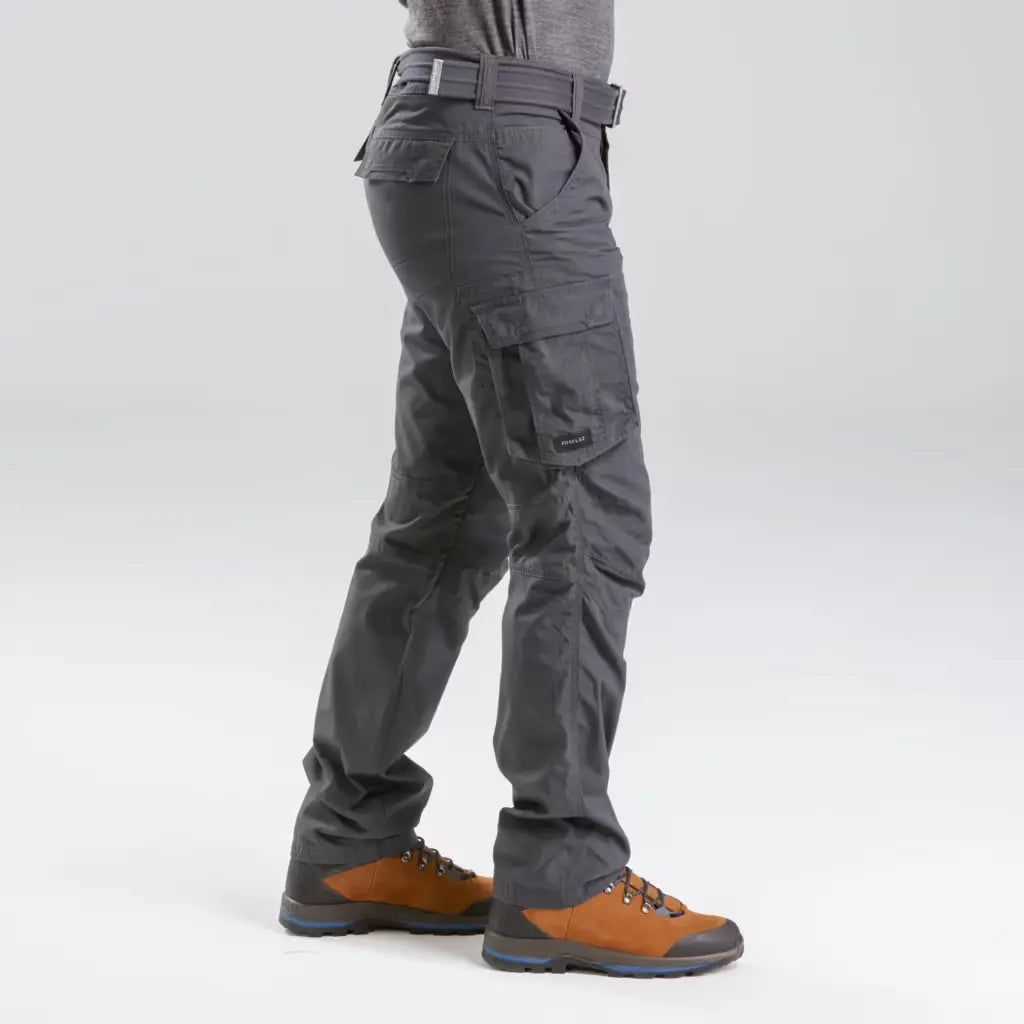 Men Straight Fit Durable Cargo Pant Grey - Travel 100