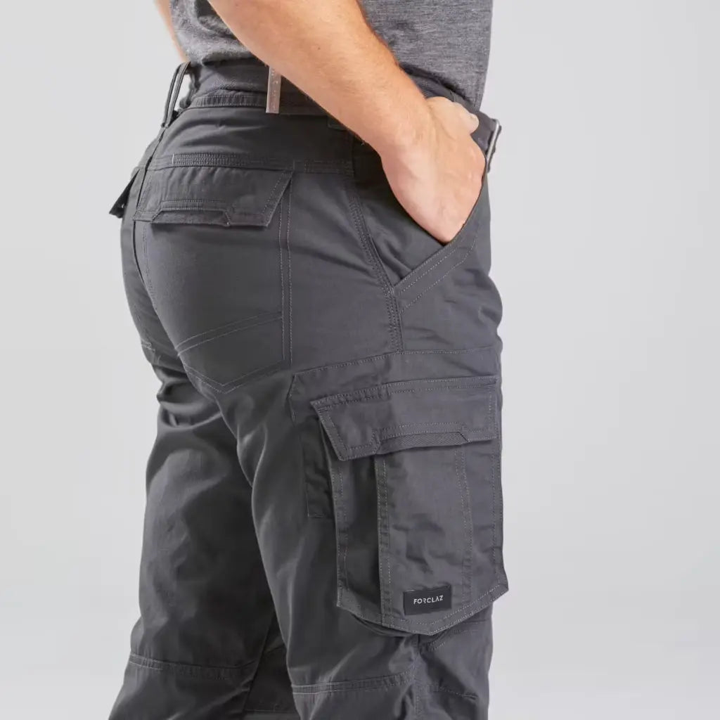 Men Straight Fit Durable Cargo Pant Grey - Travel 100