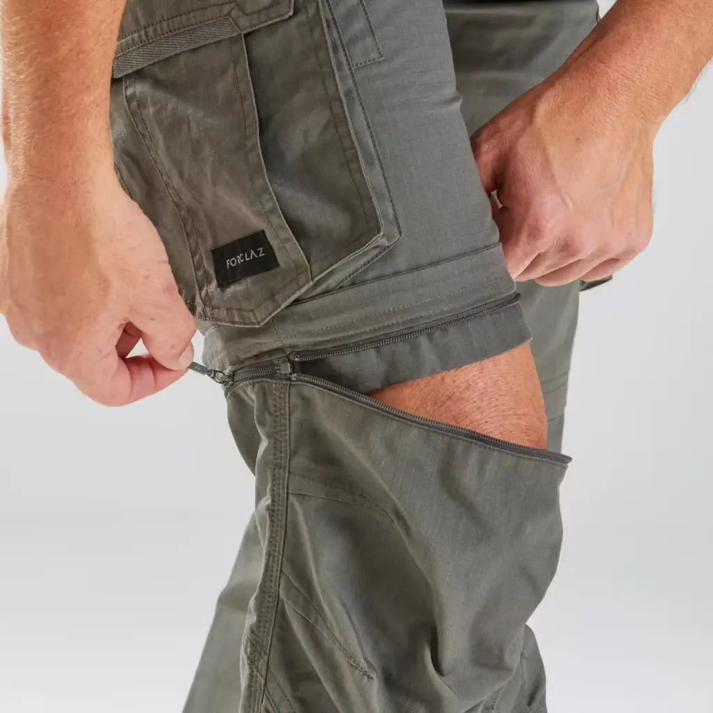 Men Zip-Off Convertible Cargo Pant Khaki - Travel 100