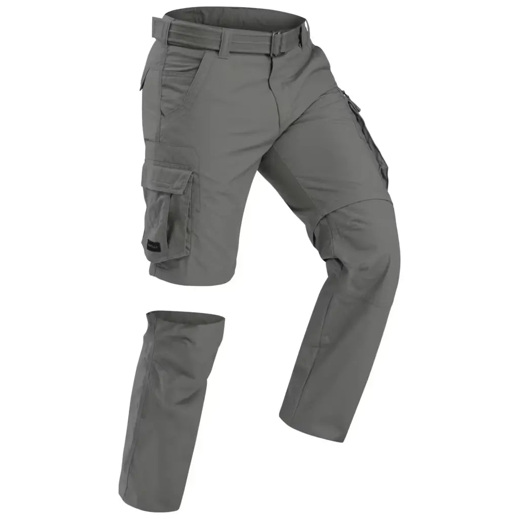 Men Zip-Off Convertible Cargo Pant Khaki - Travel 100