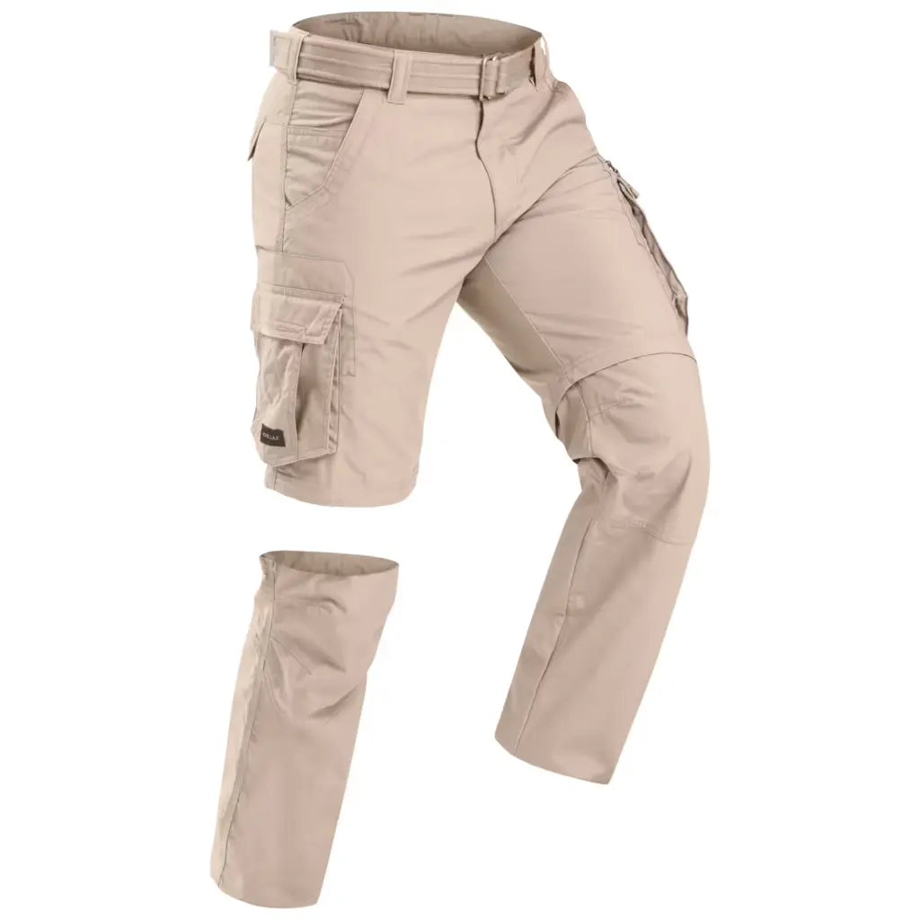 Men Zip-Off Convertible Cargo Pant Light Brown - Travel 100