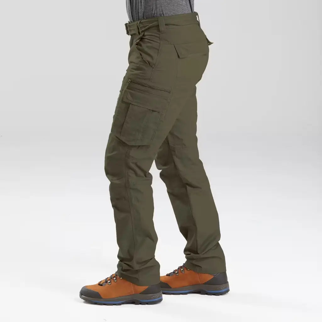 Men's Travel Cargo Trousers 100 Khaki