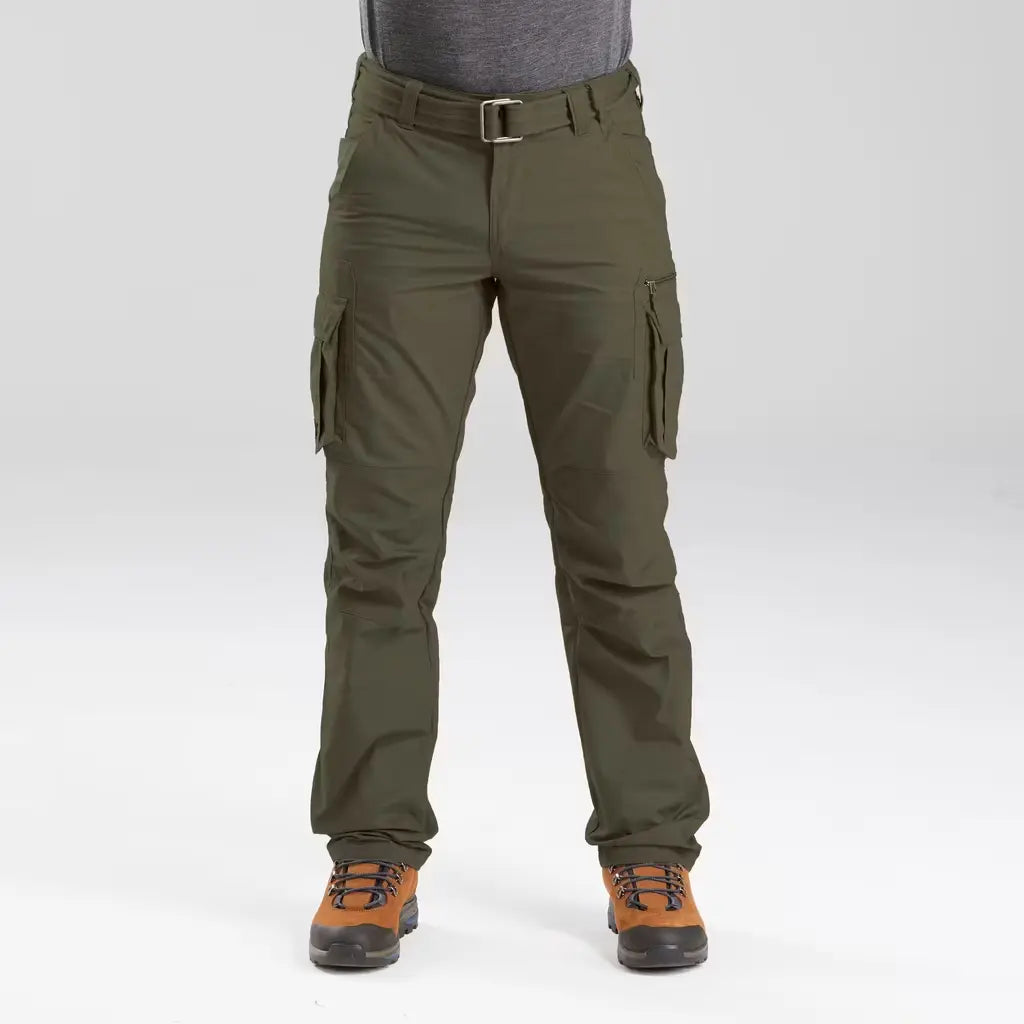 Men's Travel Cargo Trousers 100 Khaki