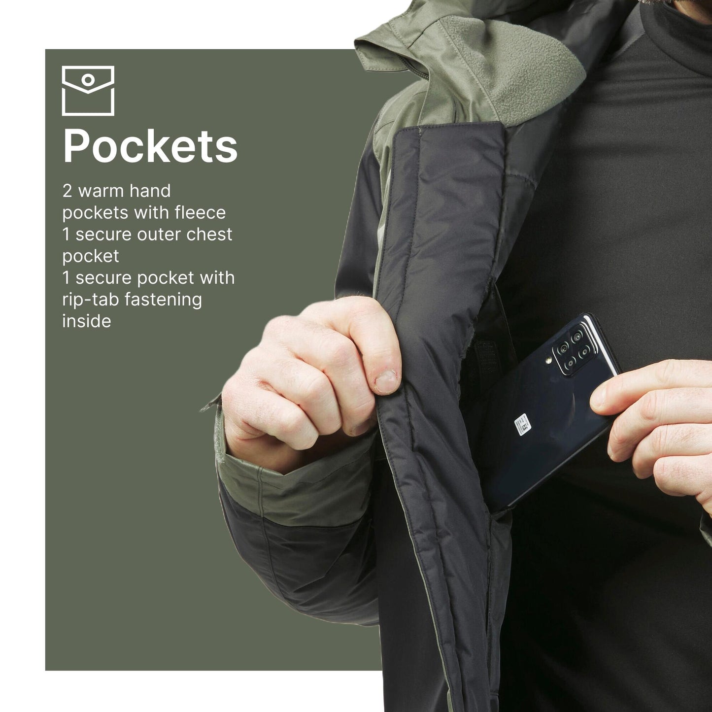 Men’s hiking waterproof winter jacket - SH500 -10°C