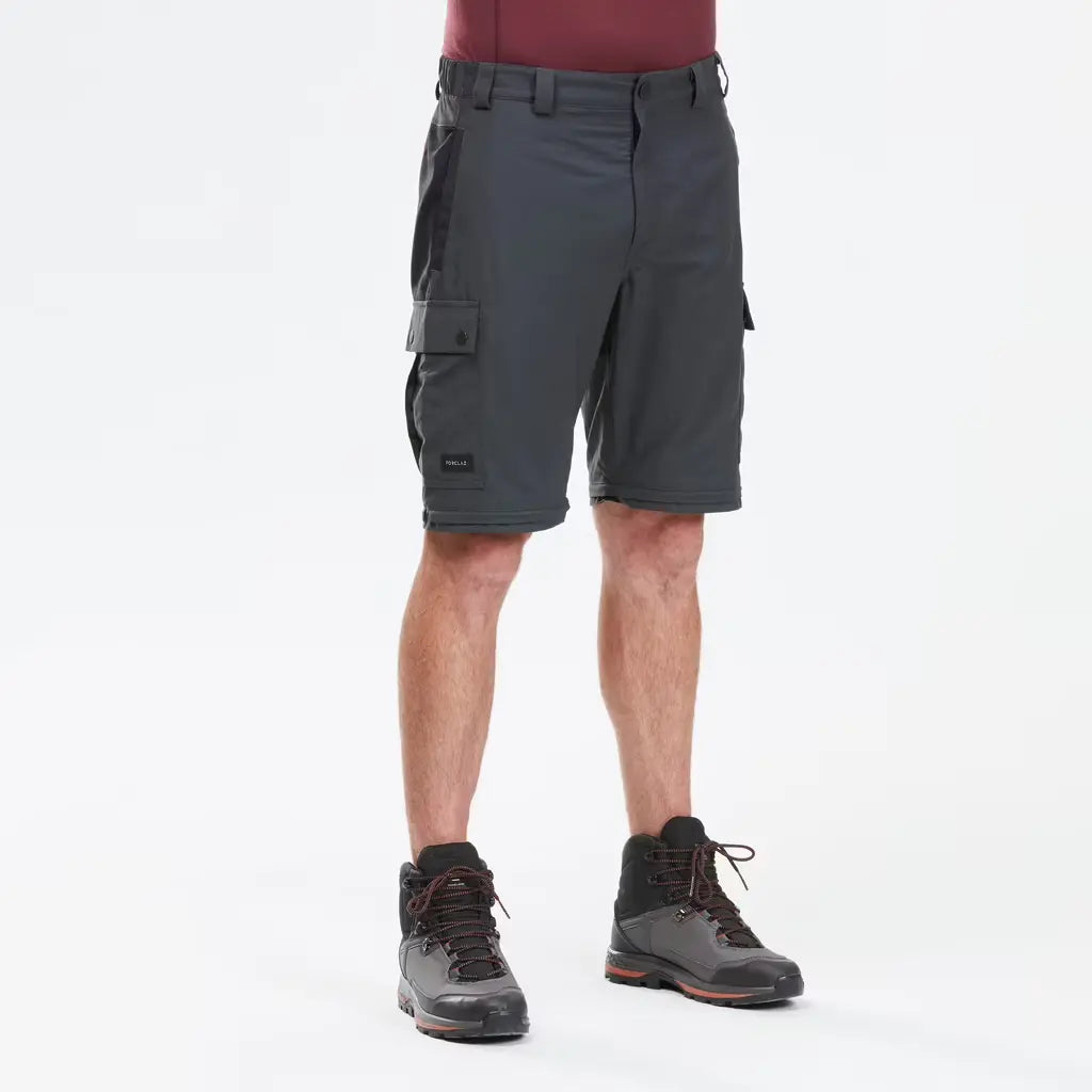Men Zip-Off Convertible Dry Fit Cargo Pant Grey - MT100