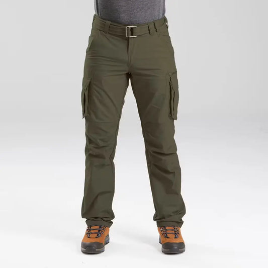 Men's Travel Cargo Trousers 100 Khaki