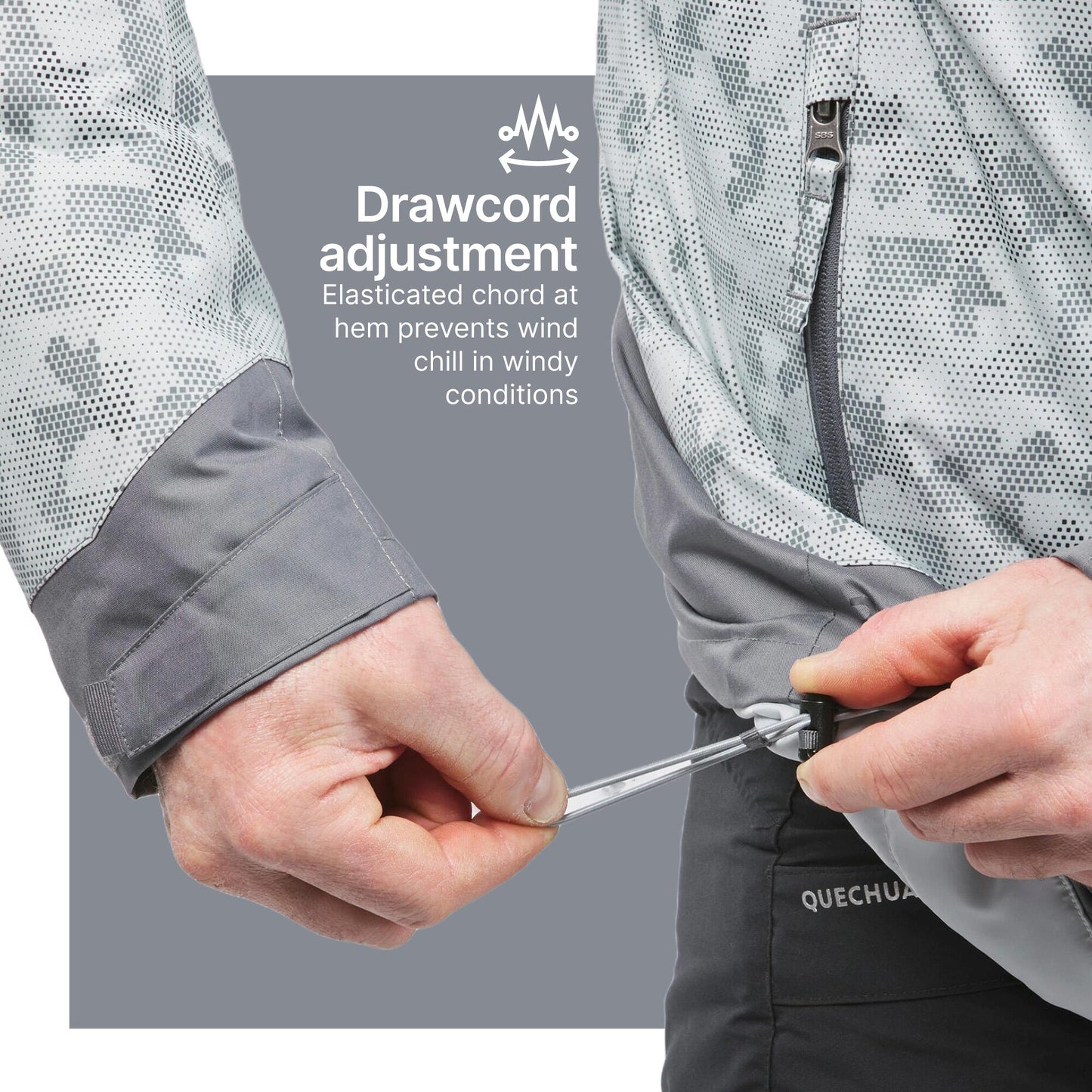 Men’s Waterproof Winter Hiking Jacket Comfortable Upto-10°C - NH500 Warm Grey